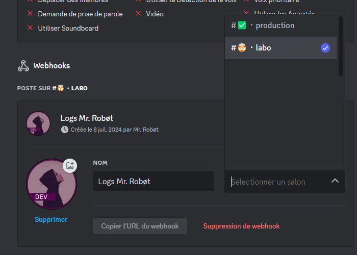 Déplacer le salon des logs